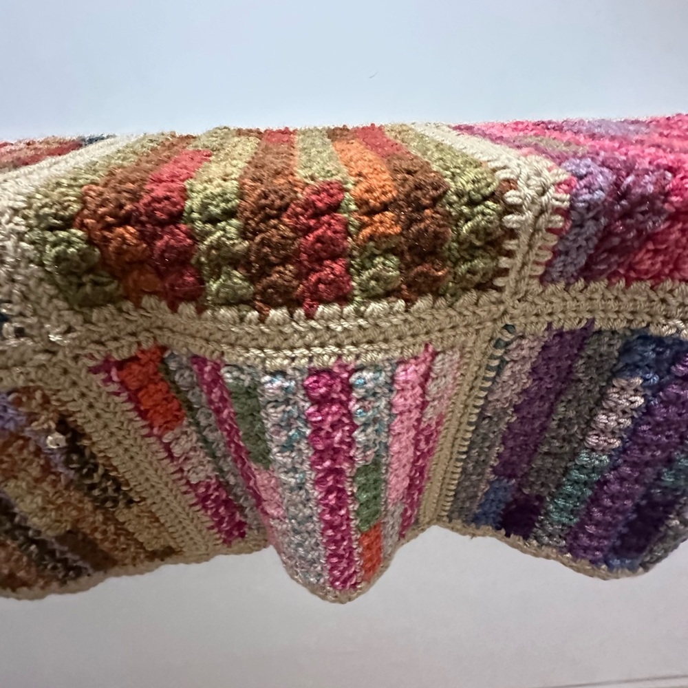 New, unused Handmade Crocheted Patchwork Throw Blanket - Picture 8 of 13